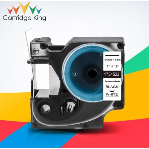 24mm Printer Ribbon Compatible DYMO Rhino Polyester Label Tapes 1734523 Black on White for Rhino Label Maker 18482 18483 18484