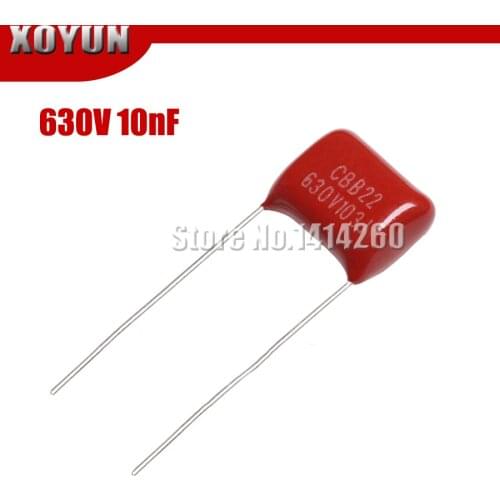10PCS 630V103J 0.01UF Pitch 10MM 10NF 630V 103 CBB Polypropylene film capacitor
