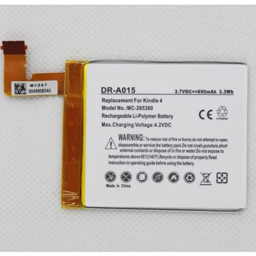 10pcs/lot ISUNOO DR-A015 890mAh Battery For Kindle 4 5 6 D01100 515-1058-01 MC-265360 S2011-001-S replacement Battery