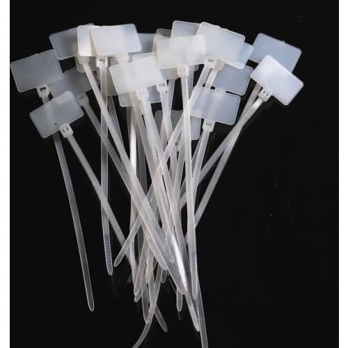 100pcs Muti-purpose Nylon Tie Tags Self-Locking Network Cable Zip Trim Wrap Loop Wire Straps Label