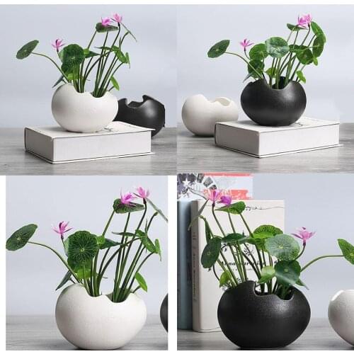 2x Plant Pot Durable Ceramic Holder Container For Flowers Succulent Plant