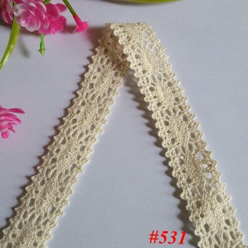 5 yards / lot 100% cotton 22MM Embroidered cotton Lace Trim Garment ribbon headband DIY Accessories NO531