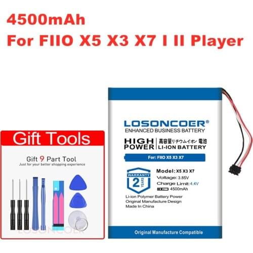 LOSONCOER 4500mAh Battery For FIIO X1 X5 X3 X7 II III 2 3era Player Batteries