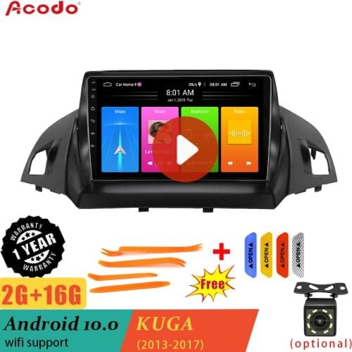 ACODO 2+16G Android 10.0 Car Radio Multimedia Player For Ford Escape 2013-2017 Navigation GPS 2 din