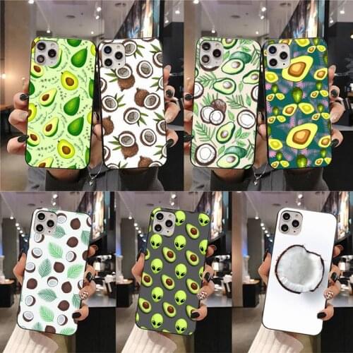 Green Avocado Coconut Phone Case For iphone 12 11 Pro Max Mini XS Max 8 7 6 6S Plus X 5S SE 2020 XR cover