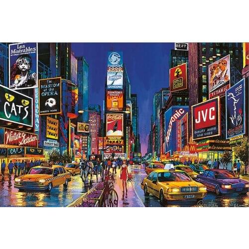 New York Times Square The wooden puzzle 1000 pieces ersion jigsaw puzzle white card adult childrens educational toys