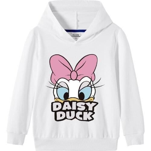 Daisy Duck Children Hoodies Sweatshirts Cartoon Print Coat T Shirt Baby Girl Pullover Long Sleeve T-Shirt Kids Top High Quality