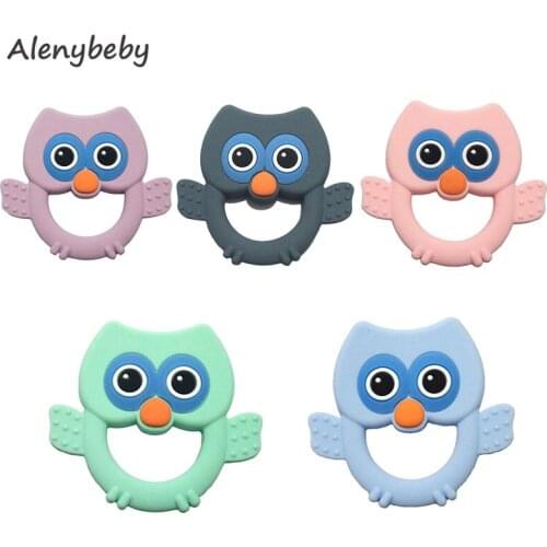 Baby Molar Gum Care Product Silicone Owl Teether Silicone Bite Glue High Quality Safe Pacifier Chain Matching Teether Accessory