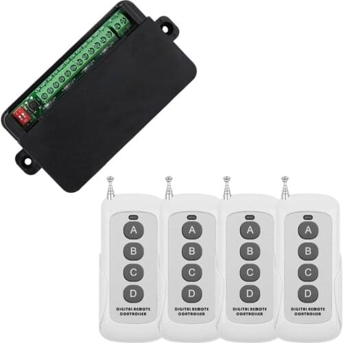 Long Distance 433MHz Wireless Remote Control AC 110V 220V 10 A 4CH Relay Receiver Module RF Switch for Gate Garage opener