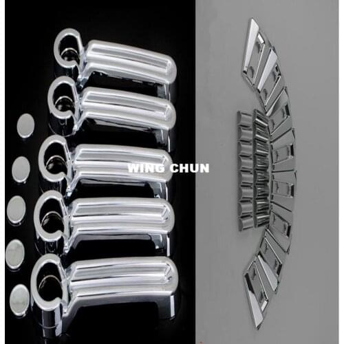 For 07-14 Wrangler JK Door Handle covers + Door Hinge Covers Chrome ABS 4 Door