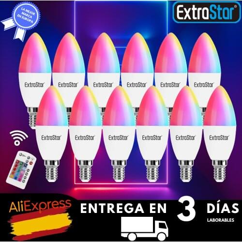 ExtraStar®5W 300 Lm changeable RGB LED lamp with remote Control, LED light bulbs E14, interior decoration