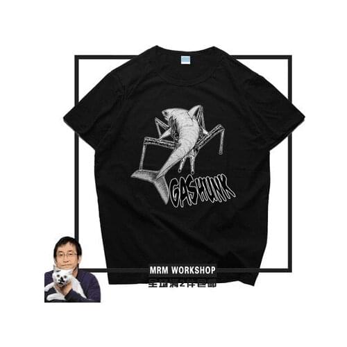 Junji Ito Horror Manga Slug Girl Cat Diary GyoTokyo Fish Attack Printed Tee Shirt Short Sleeve T-shirt