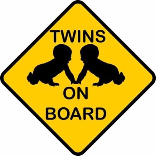 Hot TWINS ON BOARD Car Sticker Motorcycles Bumper Rear s Cover Scratch Decal Auto Exterior Decoration KK13*13cm