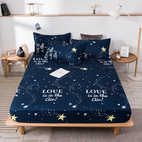 New Product 1pcs 100% polyester printed solid bed sheet mattress cover four corners with elastic band bed sheet(no pillowcases)