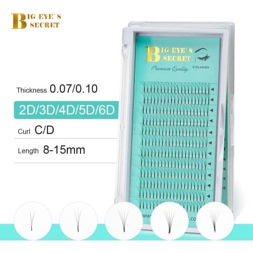 BES 2D 3D 4D 5D 6D Fans Volume Eyelash Extension Individual Premium Cilios Premade Russian Cluster Eye Makeup Tool Premade Fans