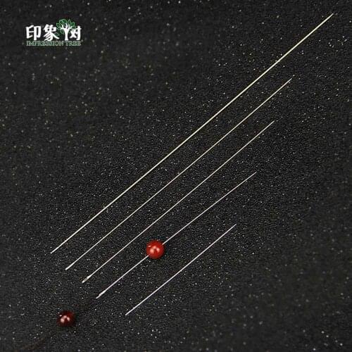 Wholesale 30Pcs Long Iron Hand Beading Needles Tools Steel Pin Jewelry Bracelets Necklace DIY Size 55-150mm Impression Tree 1135