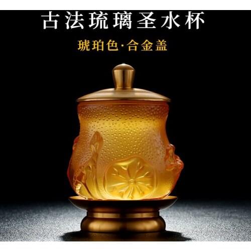 Wholesale Buddhist articles efficacious rite CUP Tibetan Buddhism ceremonies worship HUFA Holy water Colored Glaze Lotus CUP