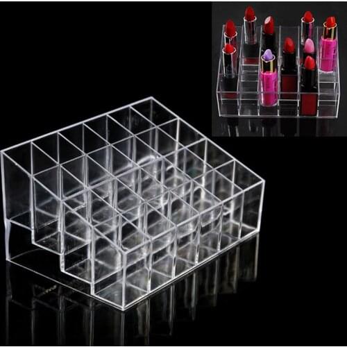 Makeup Organizer Storage Box Cosmetic Box Lipstick Jewelry Box 24 Lipstick Stand Display Stand Cosmetic Makeup Box