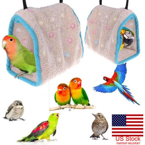 Autumn Winter Bird Plush Hut Tent Hanging Bed Nest Cage Hammock For Parrot Parakeet Nests