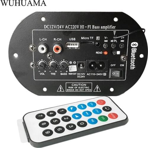 Subwoofer Amplifier Board Car FM Raido Bluetooth Audio Amplifiers 12V 24V 220V For 5-8inch RCA Bass Speakers DIY