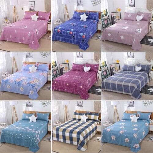 Polyester Cotton Bedding Bed Sheet Adult Kids Bed Linen Soft Breathable Swan Printed Bedsheet Flat Sheet Pillowcase Bedspread