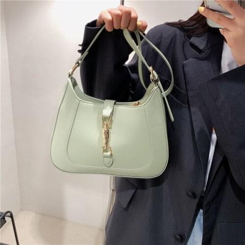 Top Quality Luxury Lock Designer Bag PU Single Shoulder Purse Vintage Female Underarm Bag Fashion Handbags For Women