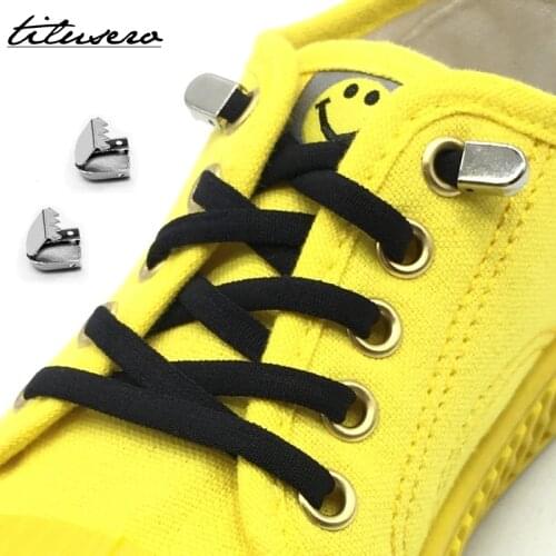 1pair Quick Lazy No Tie Shoelaces Elastic Children & Adult Shoelaces Metal Buckle Shoe Laces F093