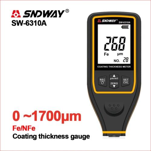 SNDWAY Digital Thickness Gauge Width Measuring InstrumentsThickness Gauges Coating Paint Film Tester SW-6310A