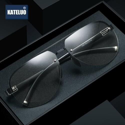 KATELUO 2020 Classic Photochromic Sunglasses Men Polit Day Night Vision Glasses for Driving Polarized UV400 Sun Glasses 1902