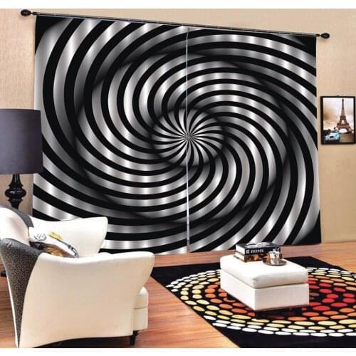Morden black and white curtains 3D Window Curtains For Living Room Bedroom 3d stereoscopic curtains