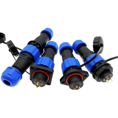 SP16 IP68 Waterproof plug connector 2-3-4-5-6-7-9 Pin plug & socket Male and Female plastic