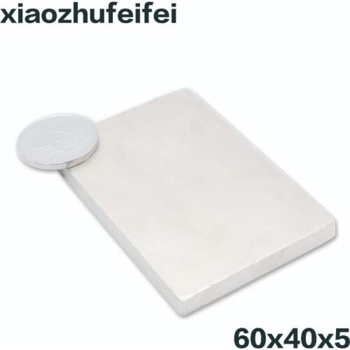 2pcs super Strong Rare Earth permanent Neodymium Magnets 60x40x5mm wholesale 60*40*5mm