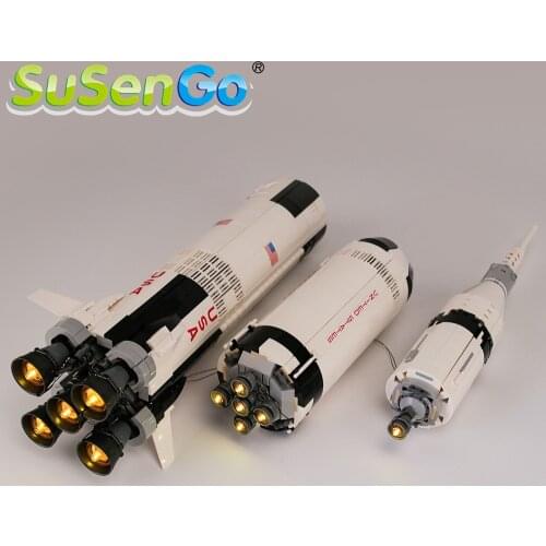 SuSenGo LED Light Kit For 21309 The Apollo Saturn V Launch Compatible with 37003 80013 , NO Building Blcoks Model