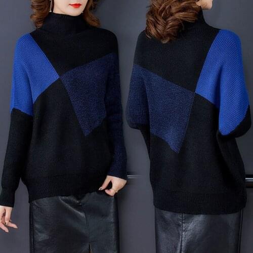 Autumn And Winter Clothes New Simple Leisure Loose Knitted Matching Foreign Style Fashion Temperament High Neck Sweater Women