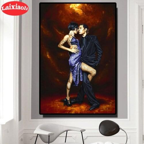 Tango art 5D DIY Diamond Painting couple dance Cross Stitch Full Square Round Drill 3D Diamond Embroidery Mosaic Rhinestones