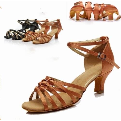 Women Satin Professional Dancing Shoes Ballroom Tango Dance Shoes Ladies Salsa Latin Dance Shoes Heeled 5CM/7CM