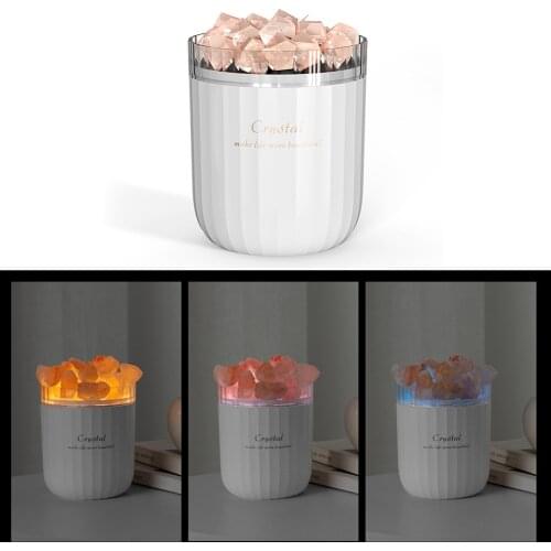 Ultrasonic Air Humidifier Salt Stone Kettle Aromatherapy Diffuser Humidifier LED Lamp Essential Oil Diffuser Car Purifier Quiet