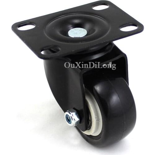 High Quality 4PCS Black 1.5'' Rubber Swivel Casters Office Sofa Chair Furniture Universal Wheels With Brake/ Without Brake