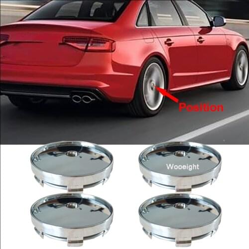 4Pcs 60mm Silver Wheel Center Hub Cap Rays Racing Badge Covers Tyre Trim For VW Audi Ford Toyota Nissan Kia Universal Auto Cars