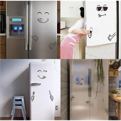 Vivid Happy Delicious Smile Face Wall Sticker Happy Delicious Face Fridge Stickers Food Furniture Decoration Art Poster kitchen