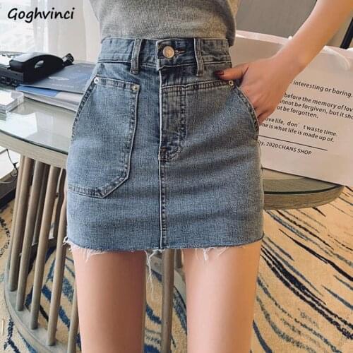 Skirts Women Summer Mini Pockets Slim All-match Solid Simple Girls Fashion Comfortable Streetwear Leisure Casual Elegant Empire