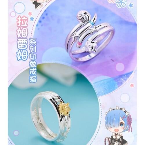 From different life in the world Rem Lahm rings 54-64mm Adjustable ring for women Fashion jewelry daily prop cosplay Gift