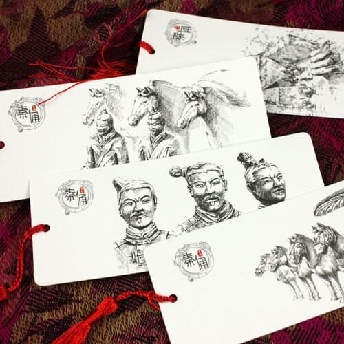 1pcs[BZNVN] beautiful tassel bookmark wholesale sketch Qin Qin Shaanxi terracotta commemorative gift 8