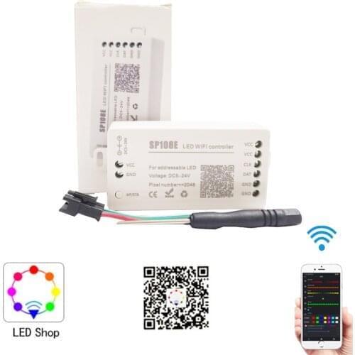 1 WS2811 WS2812B SP108E WIFI Led Controller WS2813 WS2815 SK6812 RGB LED Strip LED Module Smart APP Wireless Controller DC5-24V