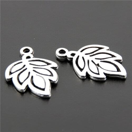 15pcs Silver Color Leaf Charms Beads For DIY Necklace Bracelet Wholesale Jewelry Findings A2693