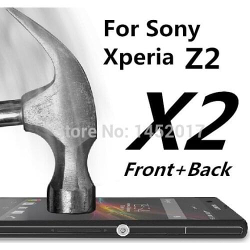 2pcs/lot*(Front+Back) UNITECK Anti-Explosion Super Clear 9H 2.5D Tempered Glass Screen Protector Film For Sony Xperia Z2 D6503