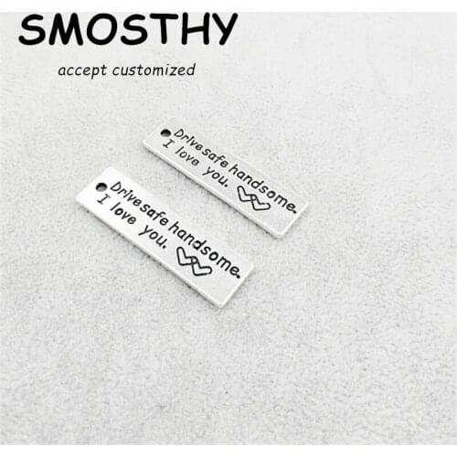 20pcs high alloy 10*33mm Drive safe handsome, I love you charm gift accessories DIY bracelet necklace ornament SMC137