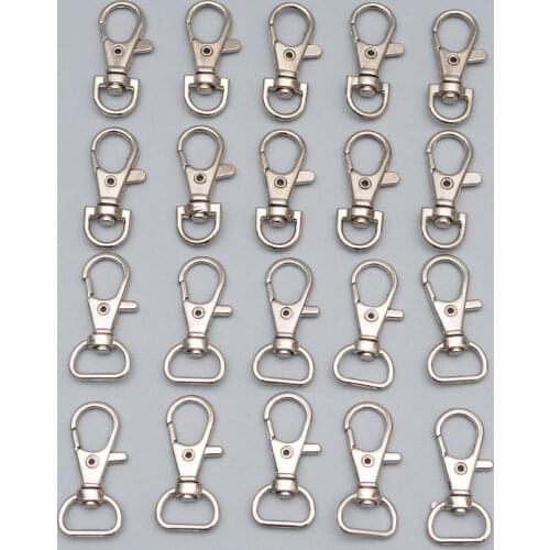 20pcs/lot metal lobster dog buckle keychain rotating blinds clip spring hook DIY jewelry accessories key ring