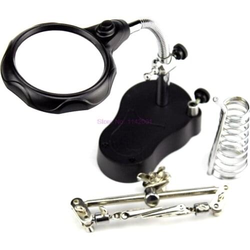 20pcs 3 in 1 Welding Magnifying Glass Magnifier Soldering Solder Iron Stand Holder Station Rework Repair Tool