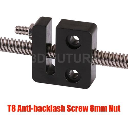 1Pc 3D printer accessories T Openbuilds type anti-backlash T8 screw 8mm Nut Block pitch 2mm Lead 2mm/4mm/8mm